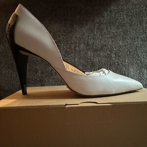 Zara White Authentic Leather Heels
